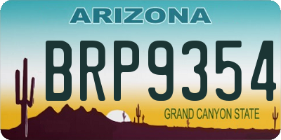 AZ license plate BRP9354