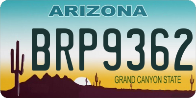 AZ license plate BRP9362