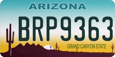 AZ license plate BRP9363