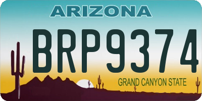 AZ license plate BRP9374
