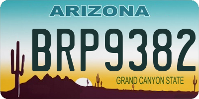 AZ license plate BRP9382