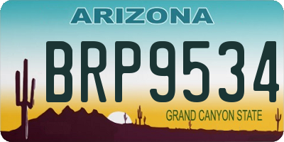 AZ license plate BRP9534