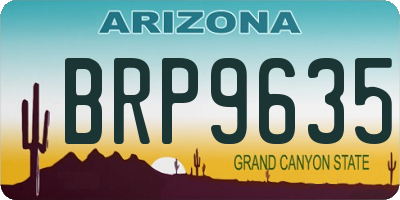 AZ license plate BRP9635