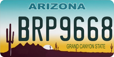 AZ license plate BRP9668