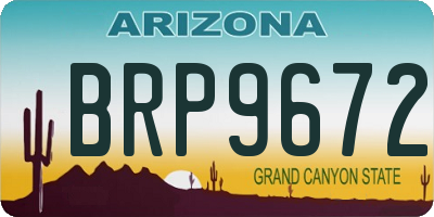 AZ license plate BRP9672