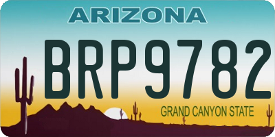AZ license plate BRP9782