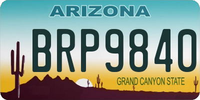 AZ license plate BRP9840