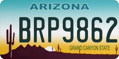 AZ license plate BRP9862