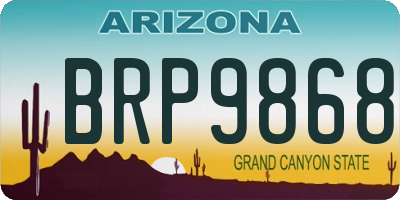 AZ license plate BRP9868