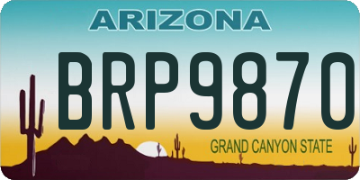 AZ license plate BRP9870