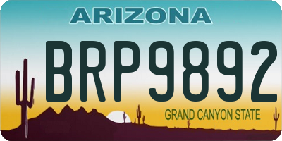 AZ license plate BRP9892