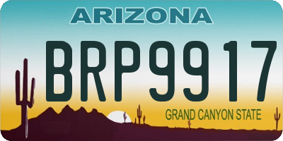AZ license plate BRP9917