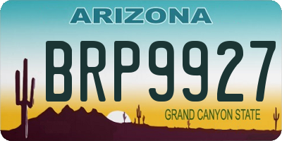 AZ license plate BRP9927