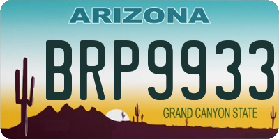 AZ license plate BRP9933