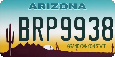 AZ license plate BRP9938