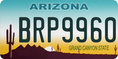 AZ license plate BRP9960
