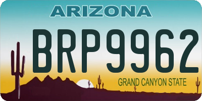 AZ license plate BRP9962
