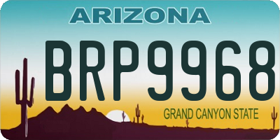 AZ license plate BRP9968
