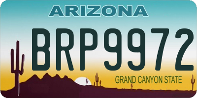 AZ license plate BRP9972