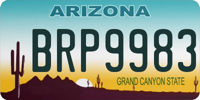 AZ license plate BRP9983