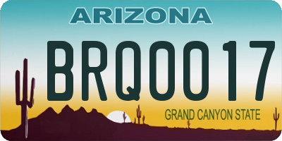 AZ license plate BRQ0017