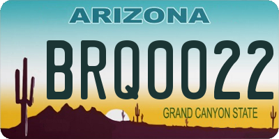 AZ license plate BRQ0022