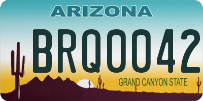 AZ license plate BRQ0042