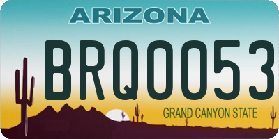 AZ license plate BRQ0053