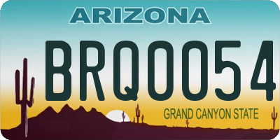 AZ license plate BRQ0054