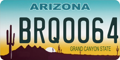 AZ license plate BRQ0064