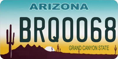 AZ license plate BRQ0068