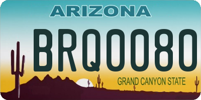 AZ license plate BRQ0080
