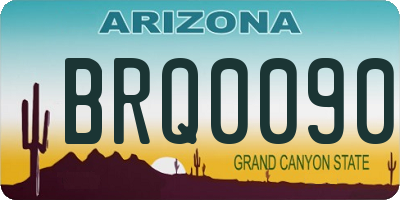 AZ license plate BRQ0090