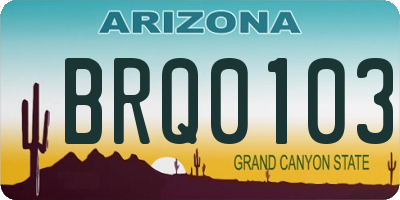 AZ license plate BRQ0103