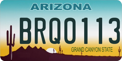 AZ license plate BRQ0113