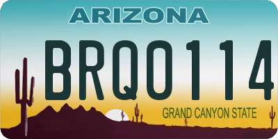AZ license plate BRQ0114