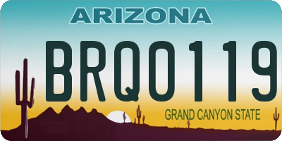 AZ license plate BRQ0119