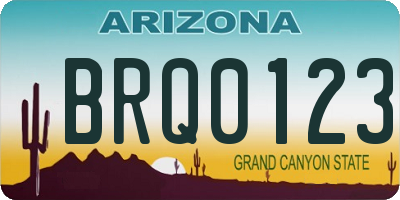 AZ license plate BRQ0123