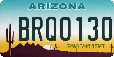 AZ license plate BRQ0130