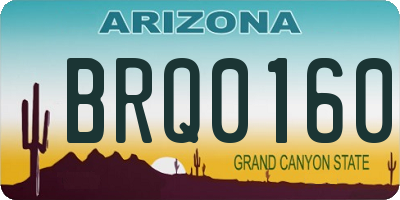 AZ license plate BRQ0160
