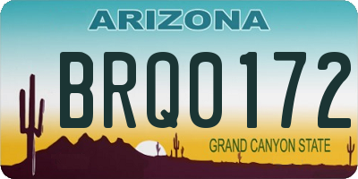 AZ license plate BRQ0172