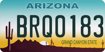 AZ license plate BRQ0183