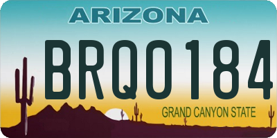 AZ license plate BRQ0184