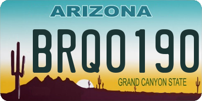 AZ license plate BRQ0190