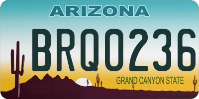 AZ license plate BRQ0236