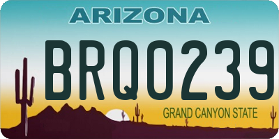 AZ license plate BRQ0239