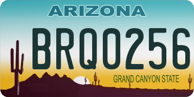 AZ license plate BRQ0256