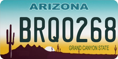 AZ license plate BRQ0268