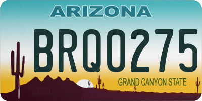 AZ license plate BRQ0275