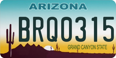 AZ license plate BRQ0315